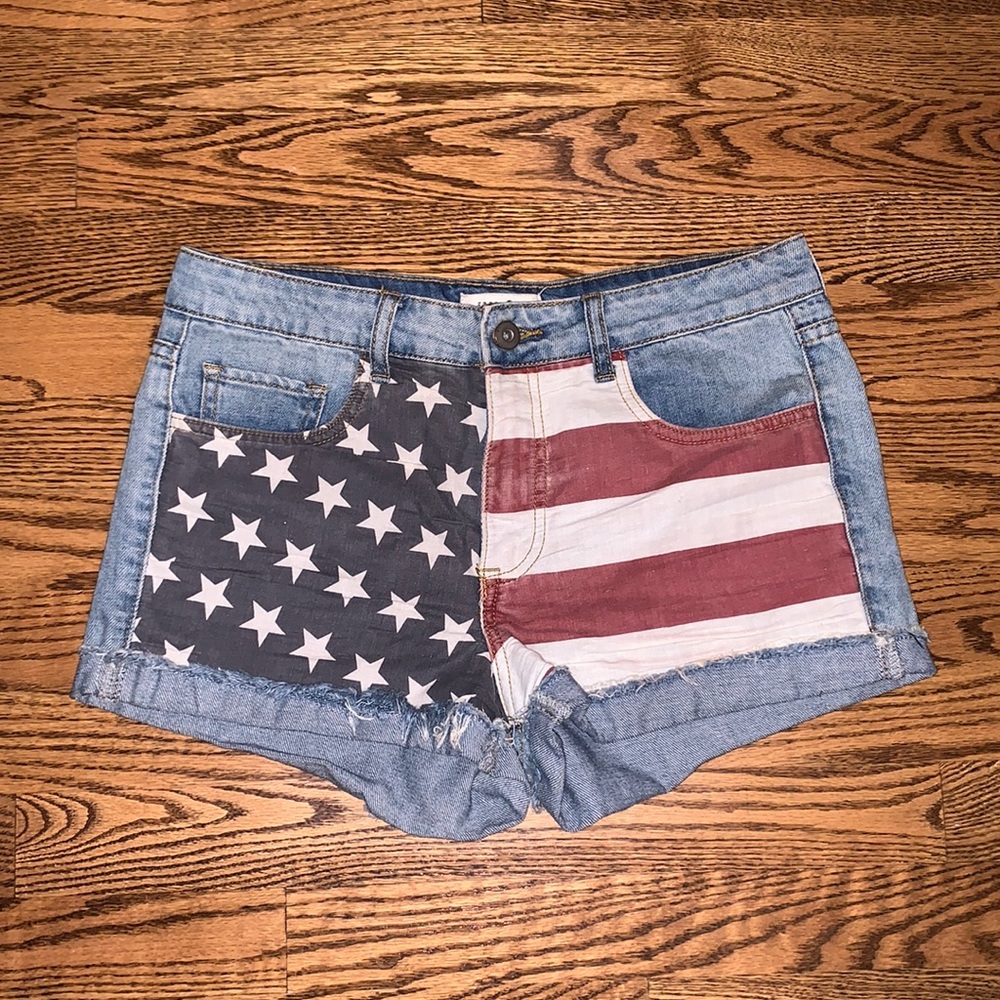 American Flag Denim shorts